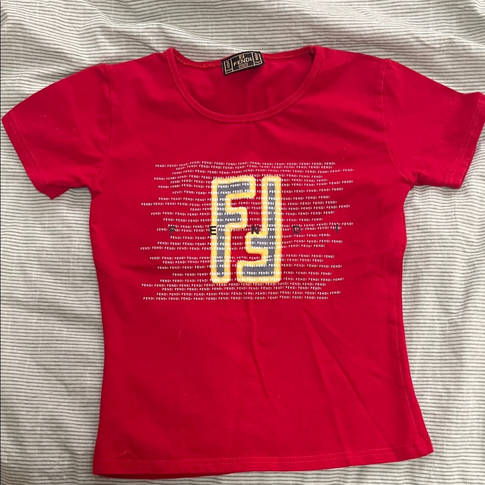 Red vintage fendi t shirt